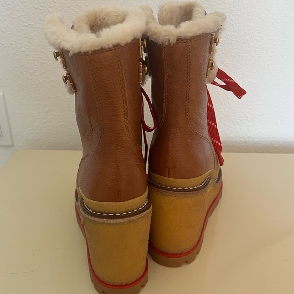 Tory Burch HIKER WEDGE SHEARLING BOOT - Picture 3 of 8